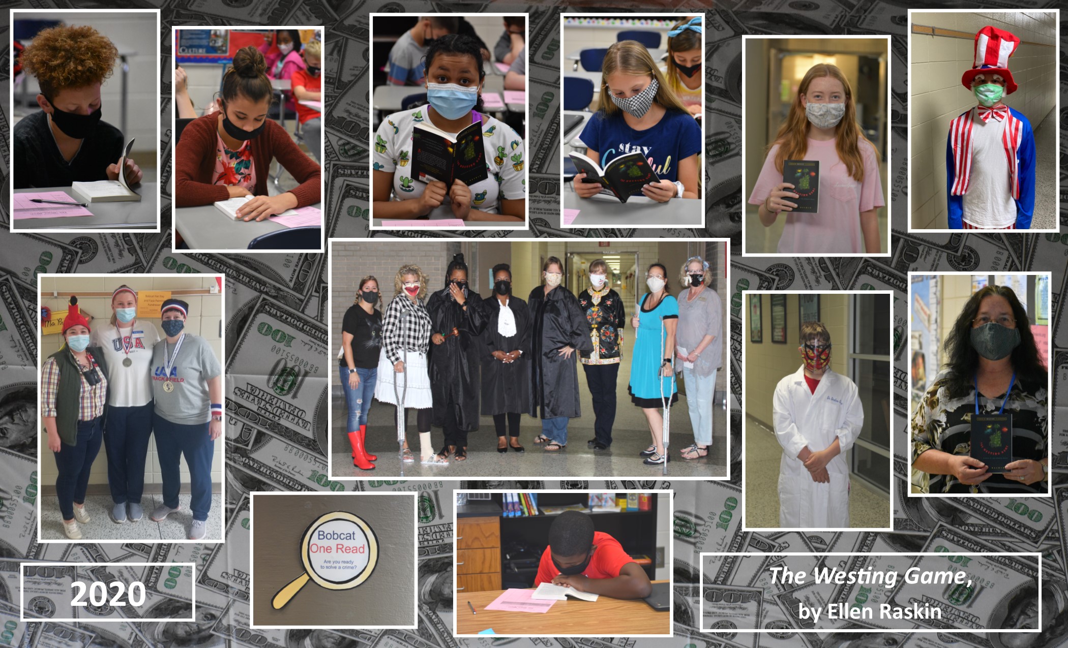 collage of pictures of students reading