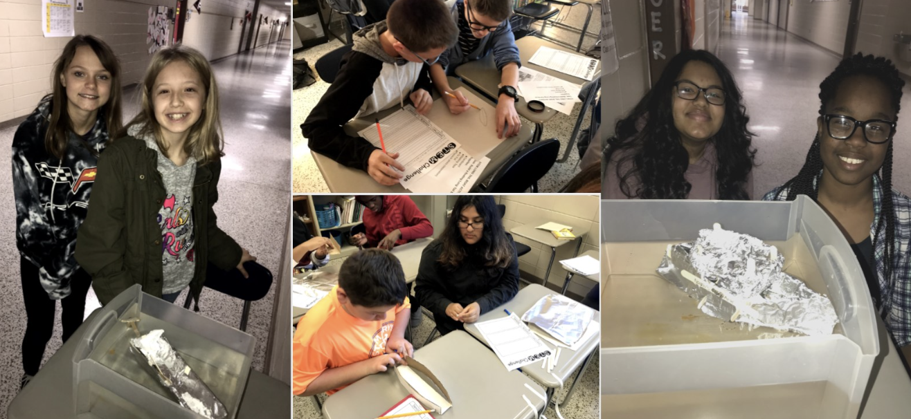 collage of students at a classroom