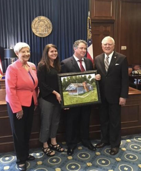 SMMS Art Teacher, Mr. Chris Dougherty, and Dr. Leigh Dougherty with Governor and First Lady Deal at the Georgia Capitol Building.