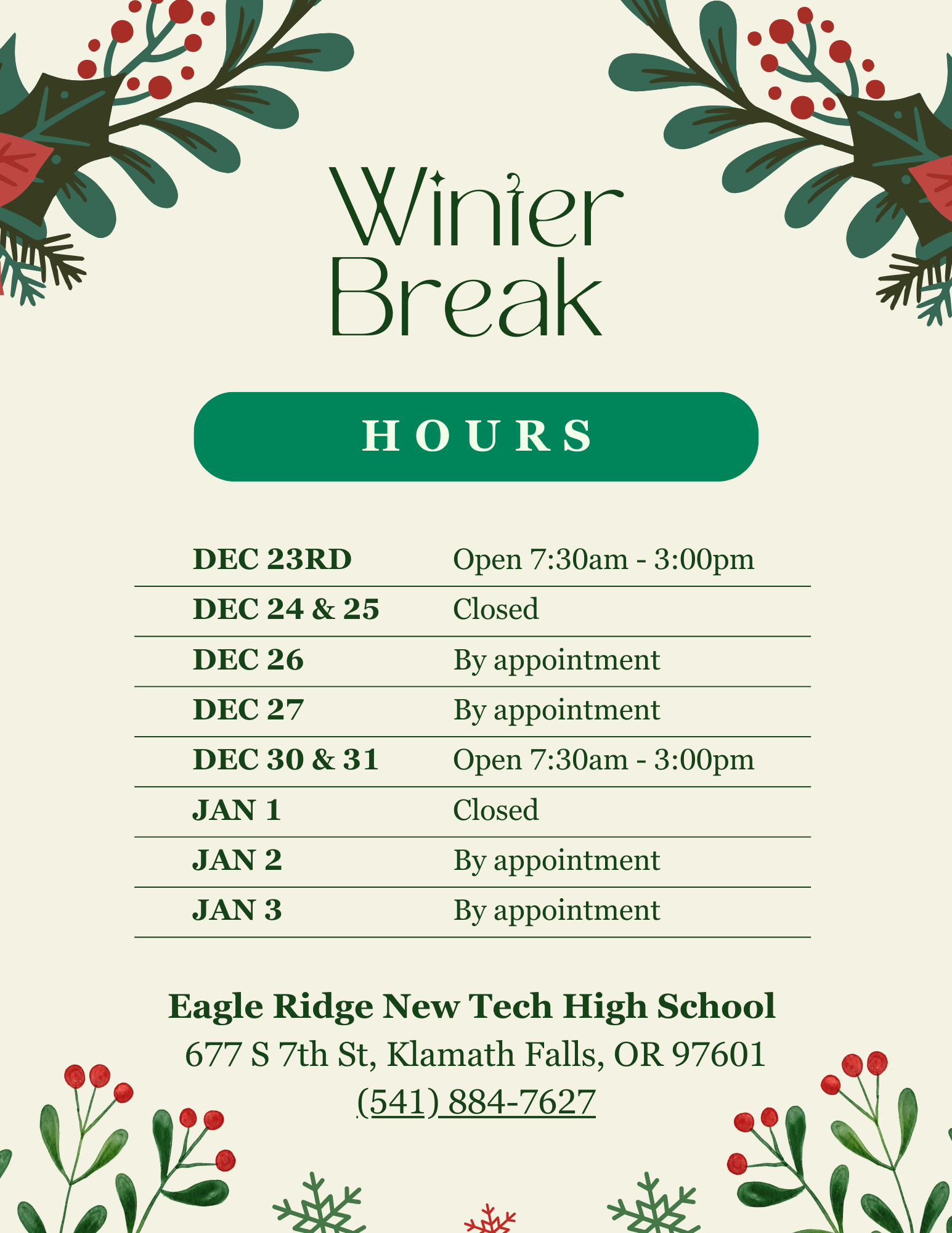 winter hours