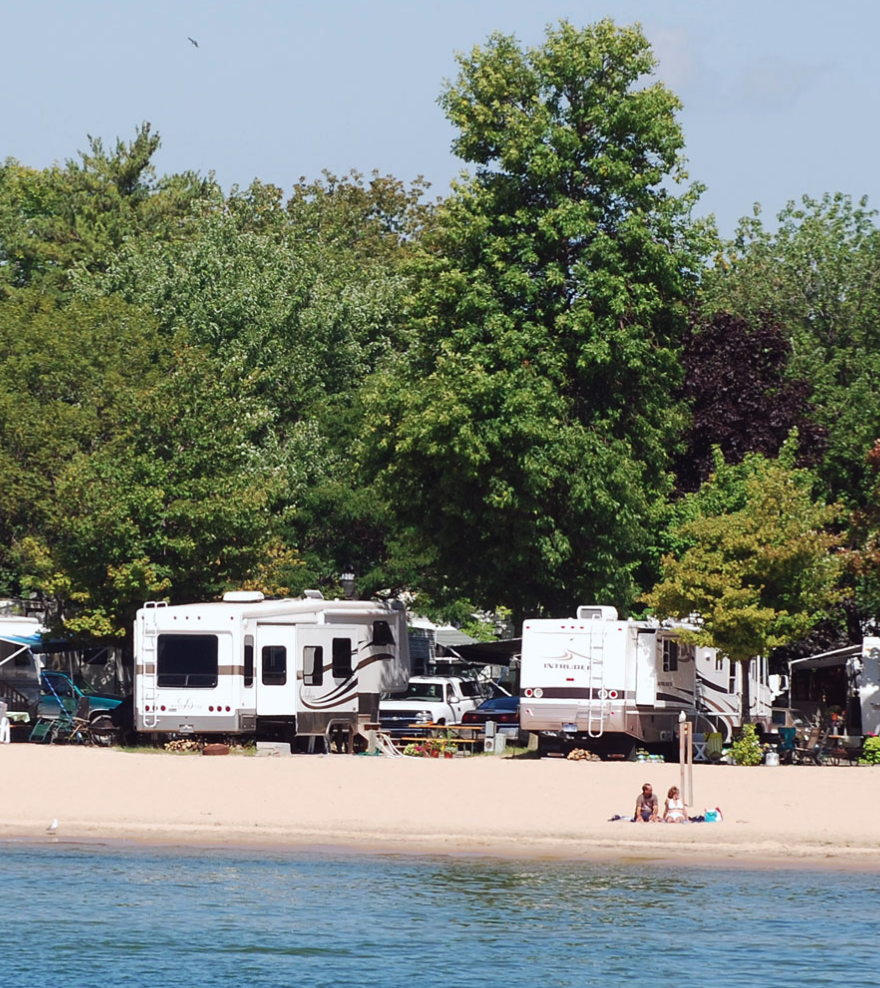 camping in the lake