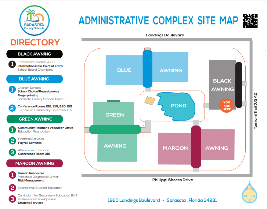 Administrative complex site map and directory