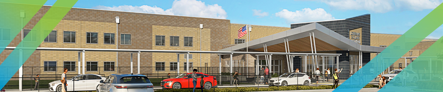 Front View Rendering of K-8 at Skye Ranch