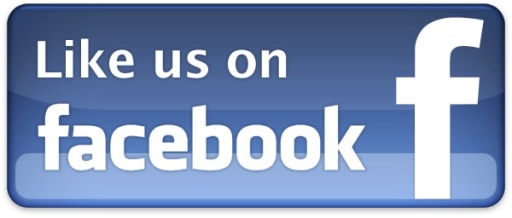 A blue button with the text 'Like us on facebook' and the Facebook logo.