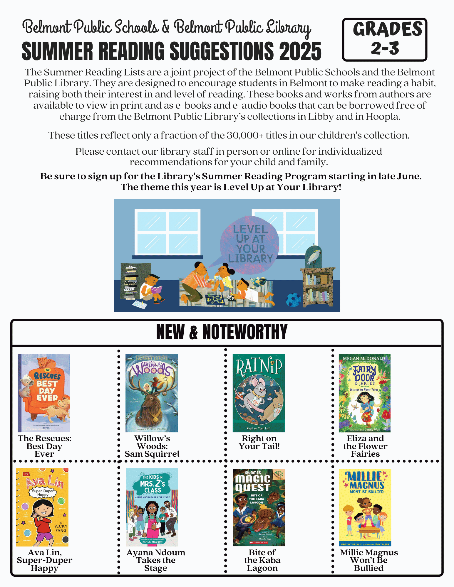 Summer 2025 Reading Suggestions Grade 2-3