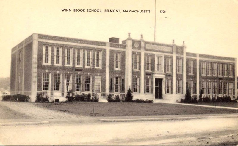 Winn Brook School was built in 1935 There were 314 pupils in grades K-6, ten teachers and one janitor, with Miss Eva S. Burns as the first principal.