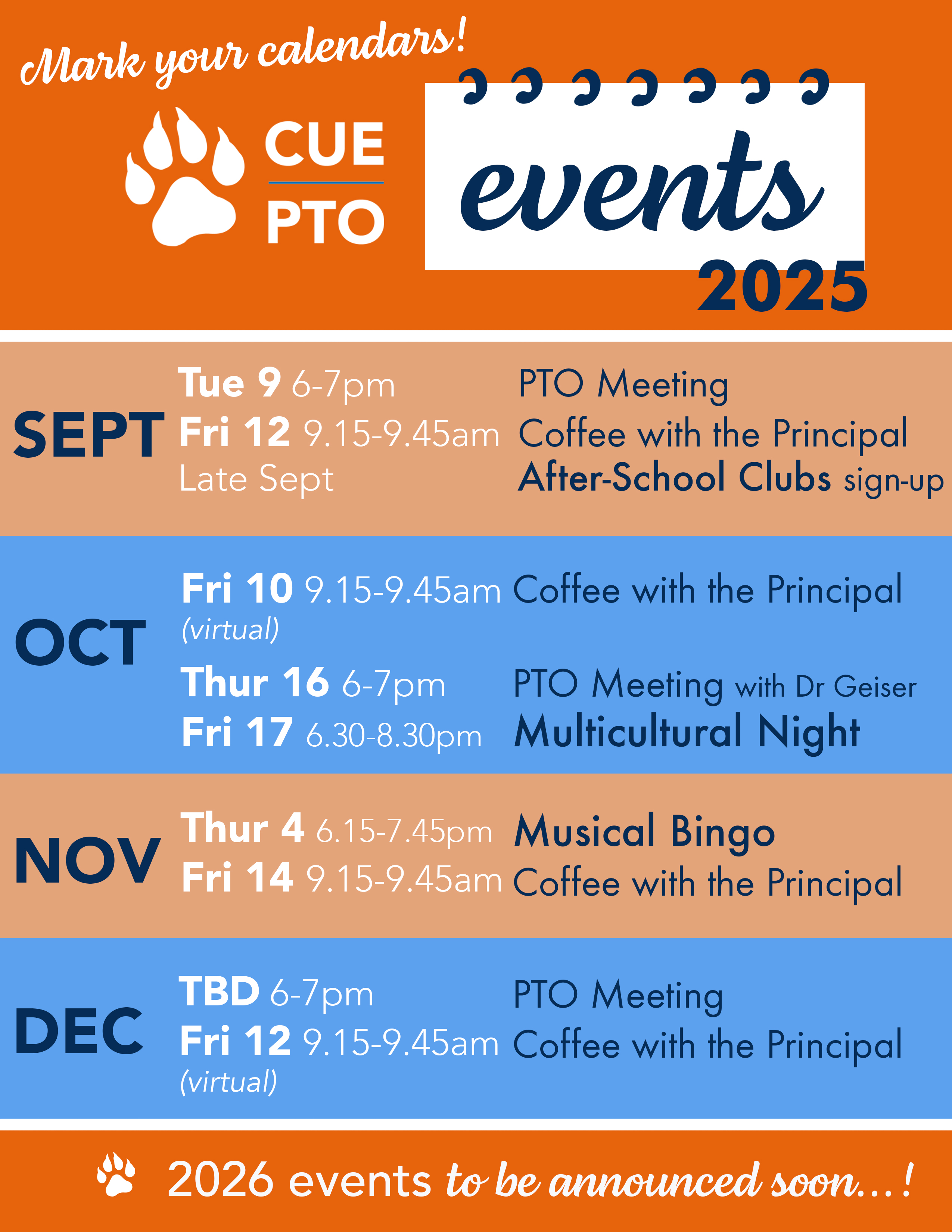 Cue Calendar