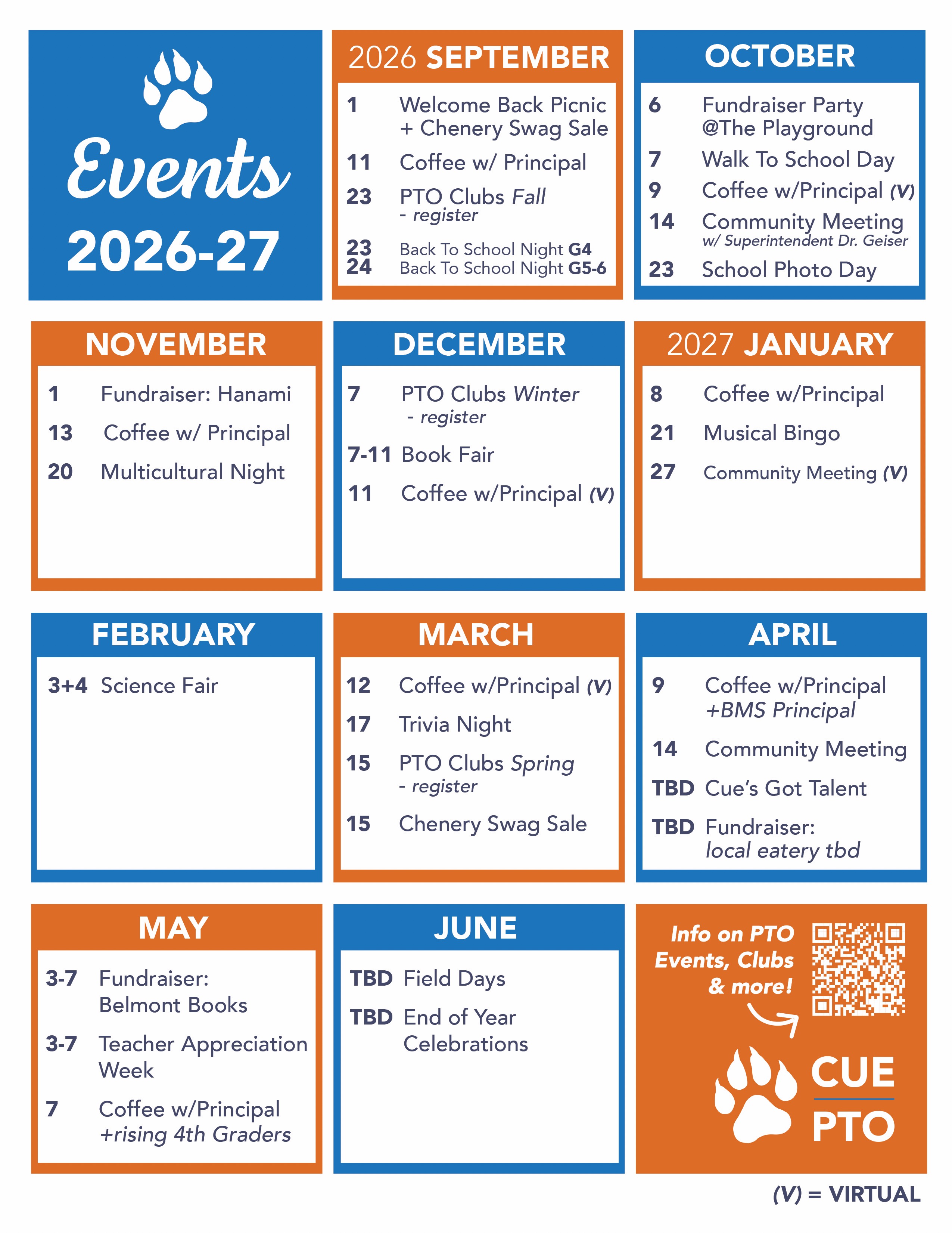 CUE PTO Calendar