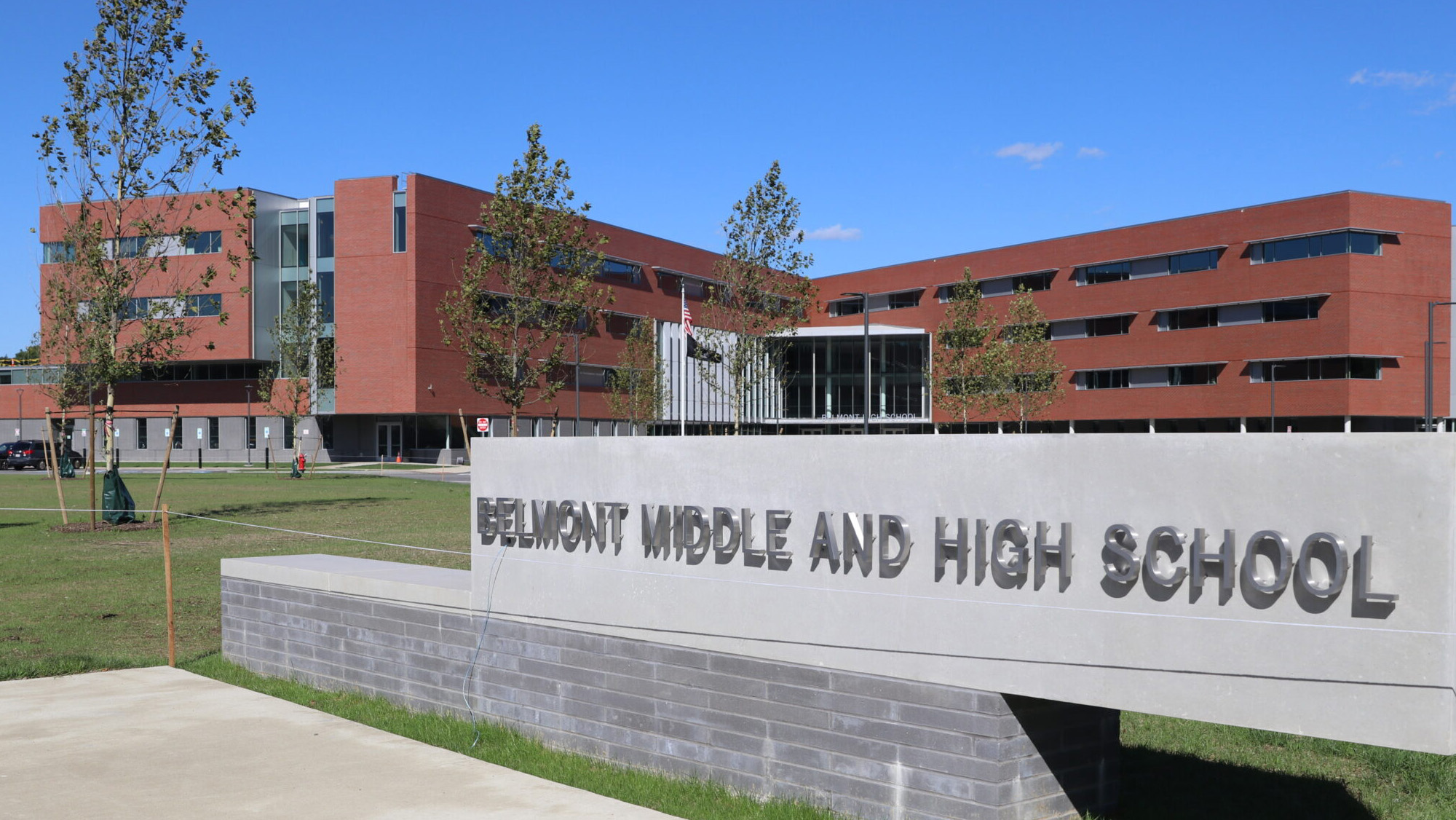 belmont middle and high school building from the outside