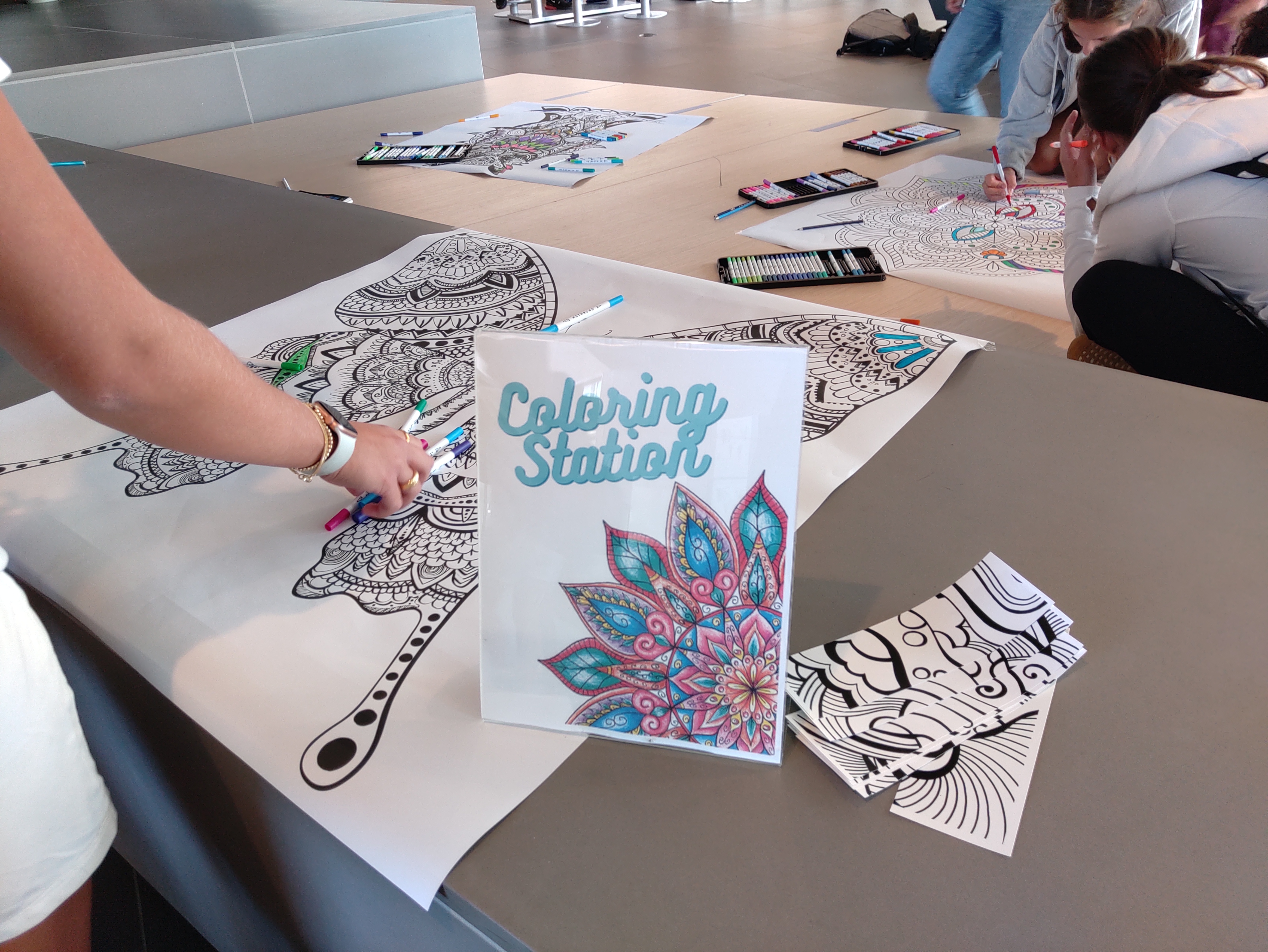 coloring station at an event