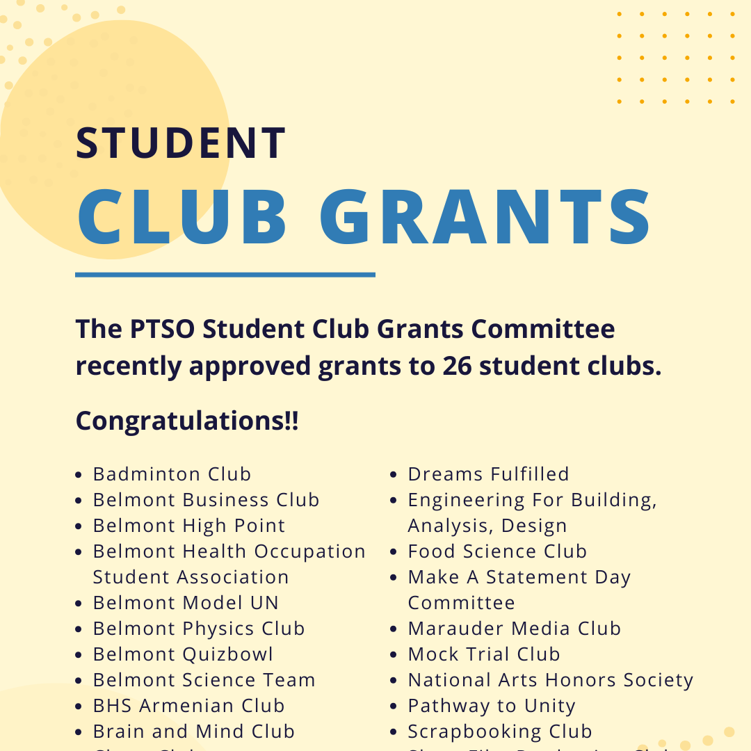 Student Club Grants Awarded