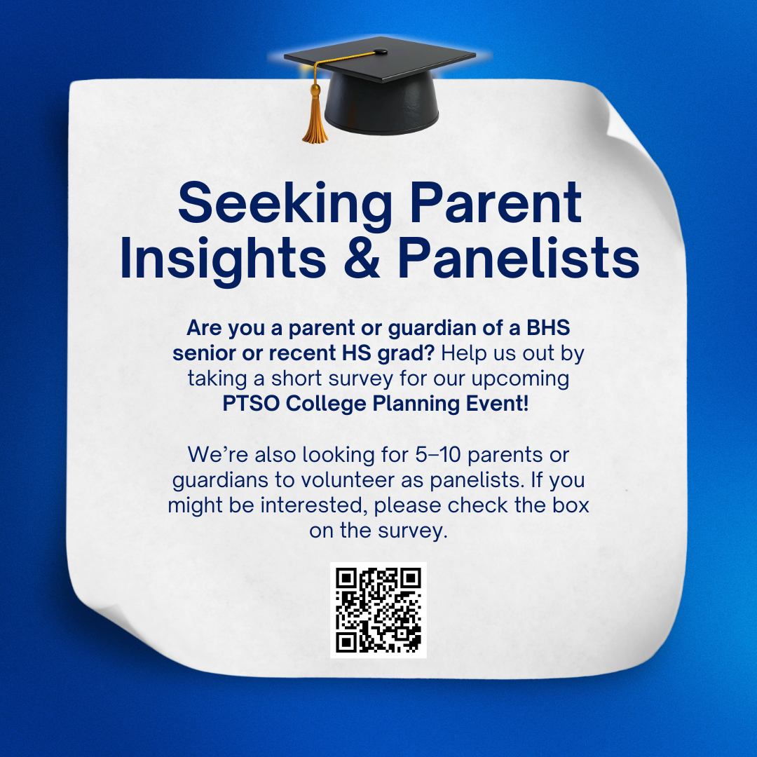 Seeking Parent Insights & Panelists for PTSO College Planning Event on April 28