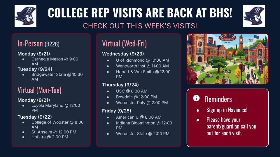 College Representative Visits