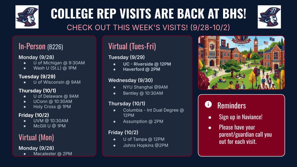 College Representative Visits