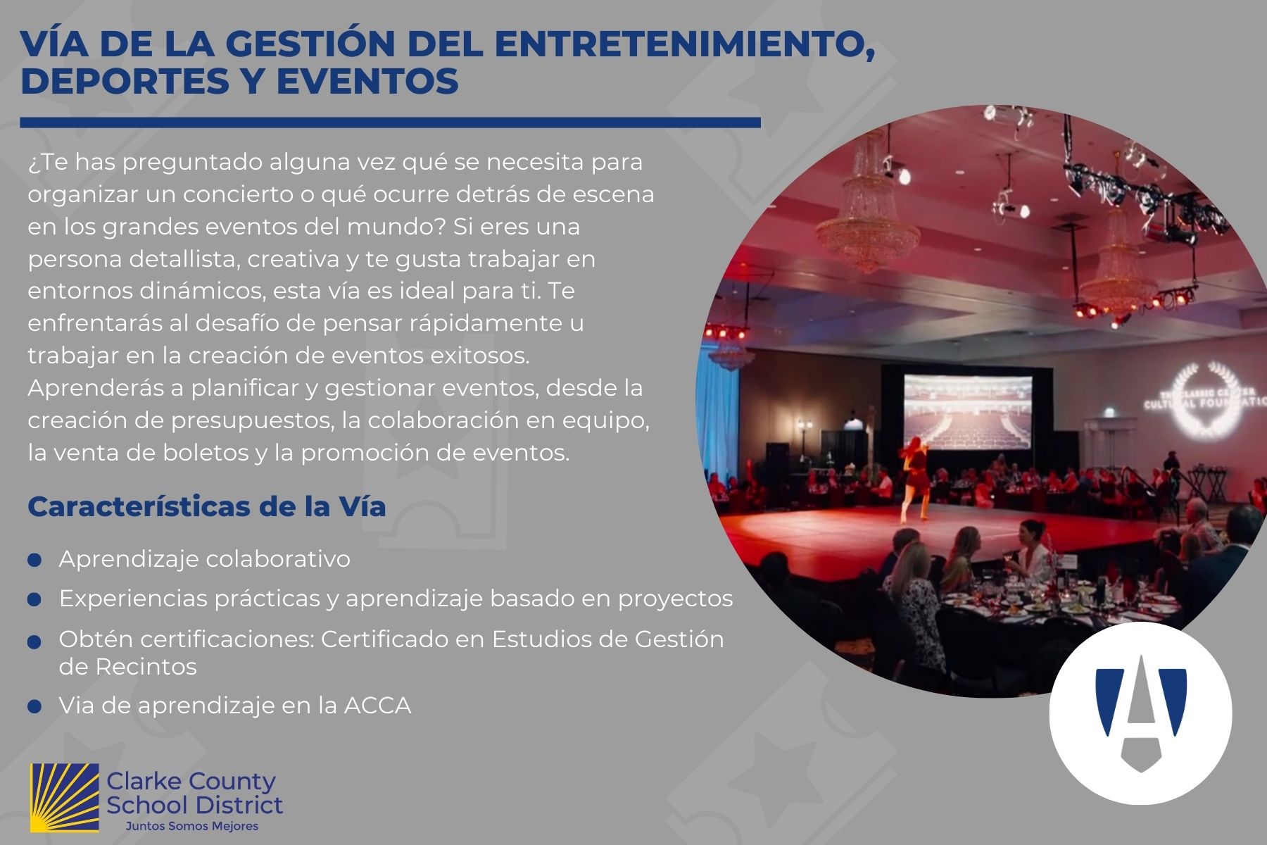 Entertainment, Sports, & Event Management Flyer - Spanish