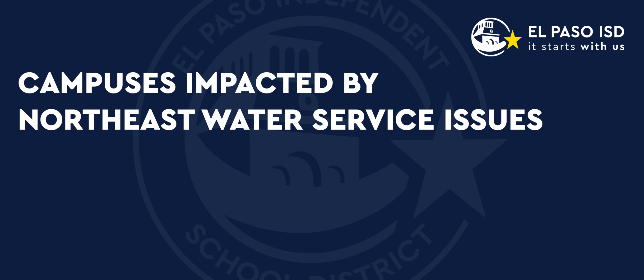 Campuses Impacted by Northeast Water Service Issues - Click for more info