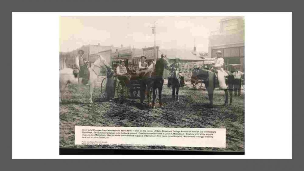 Black and white old picture of the city of Rexburg