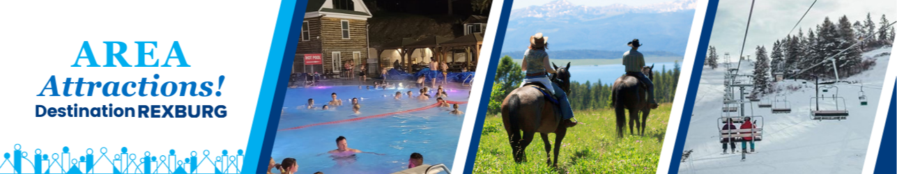 area attractions; heise pool at night, horseback riding, chair lift at kelly canyon