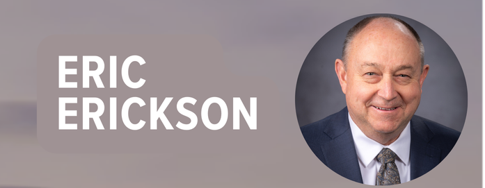 Eric Erickson in text with a circular photo