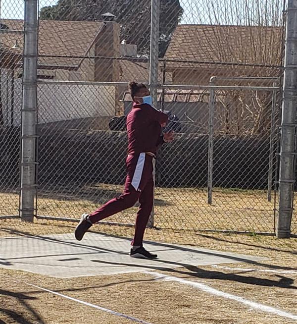 student doing warm up before running