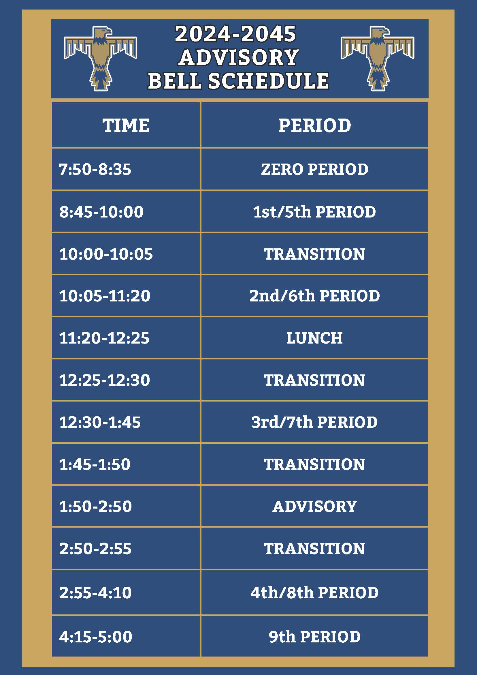 Advisory Bell Schedule