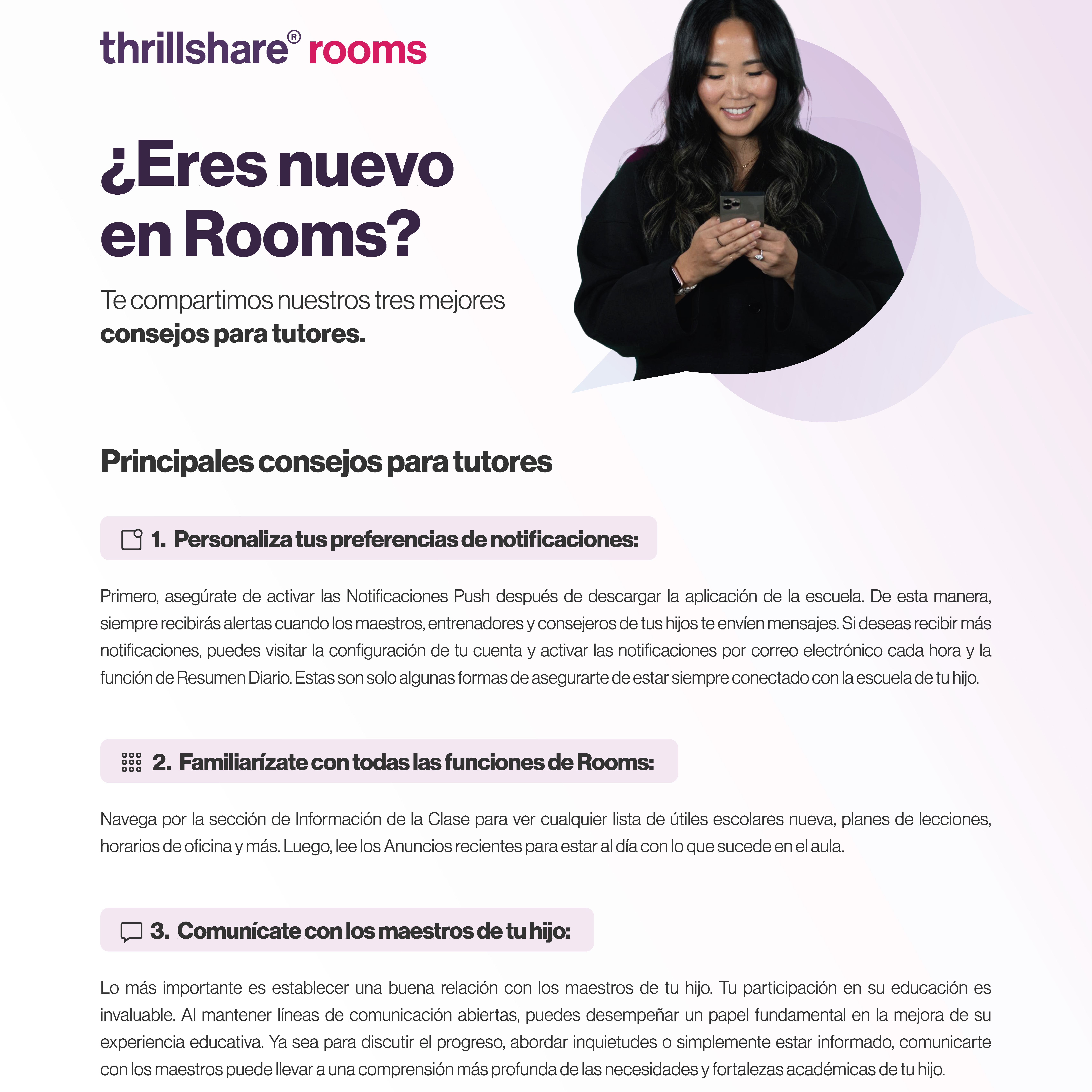 Choose your settings and reach out to your student's teachers. (Spanish)