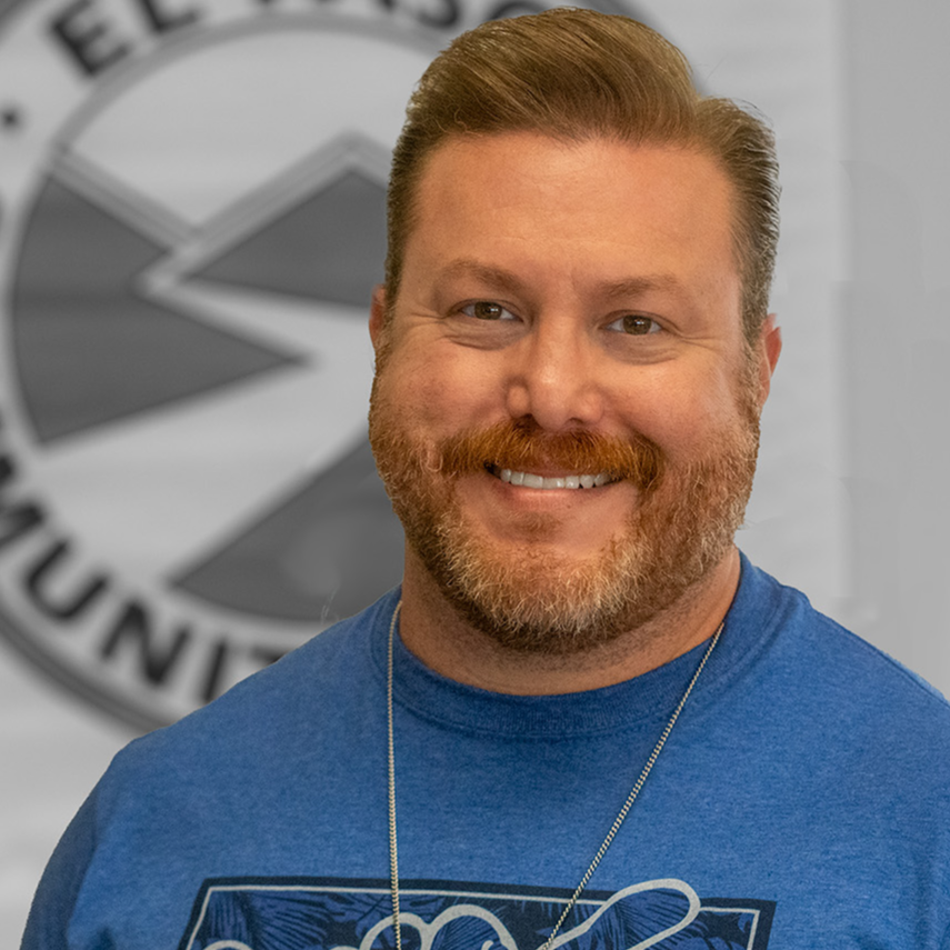 A man with a beard in a blue shirt, identified as Sal Ramirez, works as a College, Career, and Military Readiness Advisor.