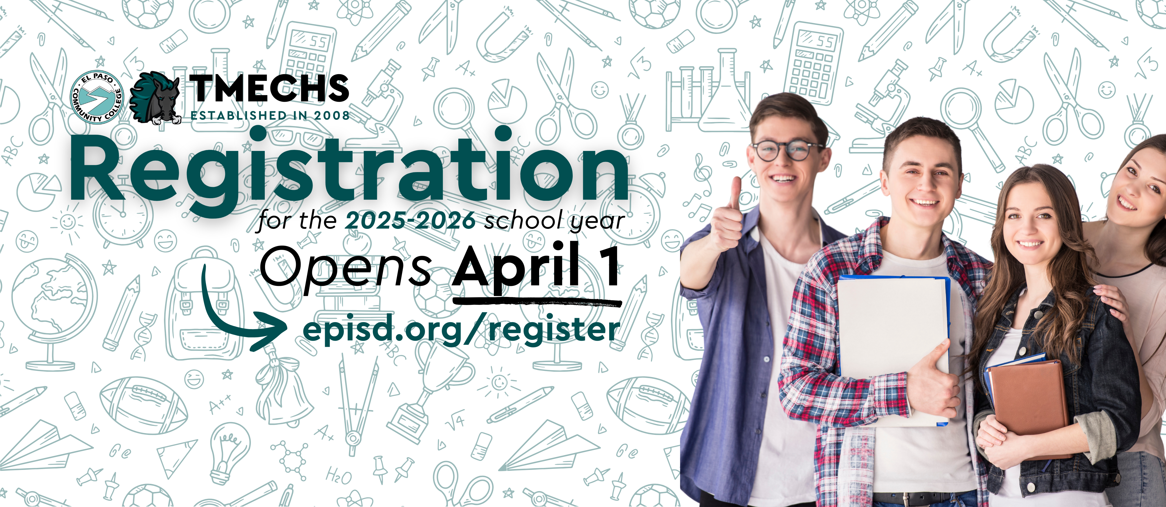 Online Registration Opens on April 1st, 2025. Go to episd.org/register to start!