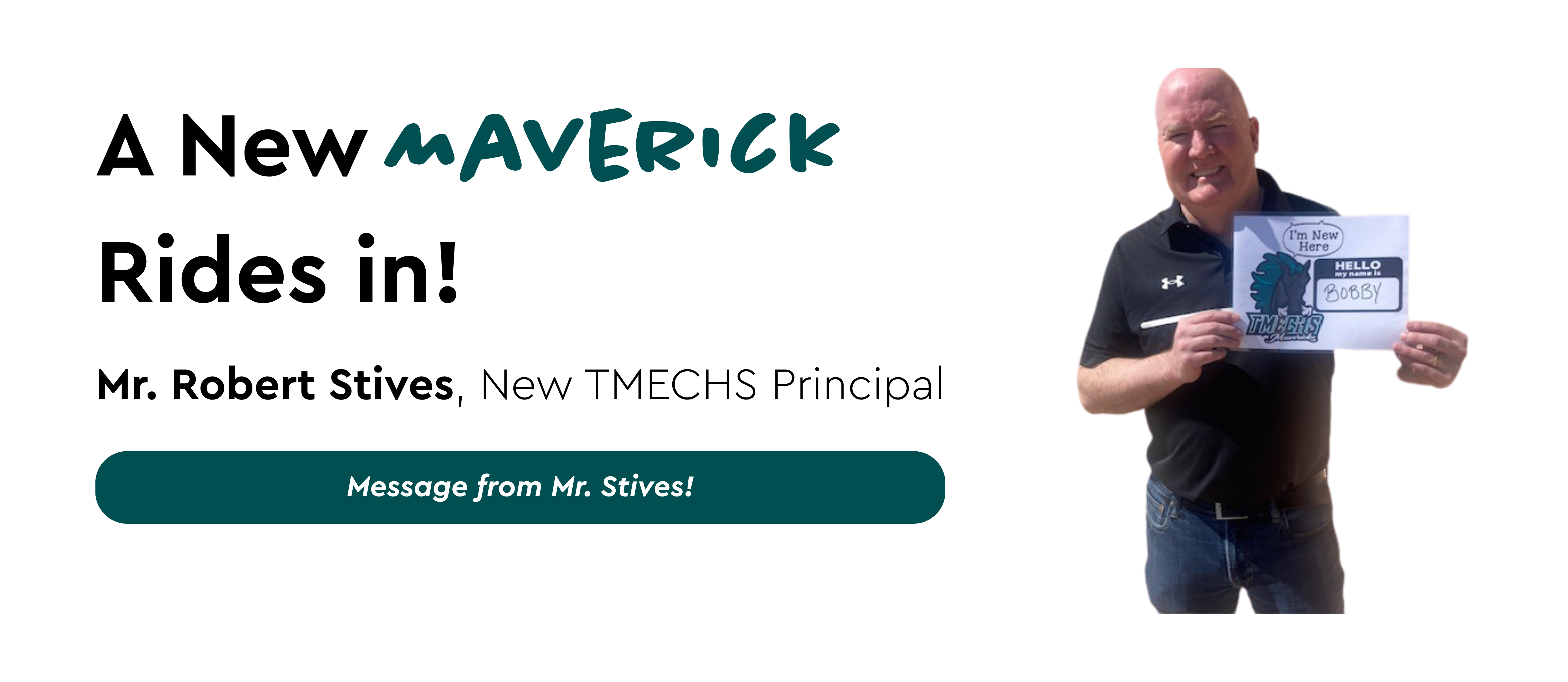 New Principal, Mr Stives posing for his photo.