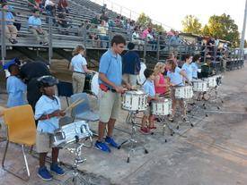 school band at football field