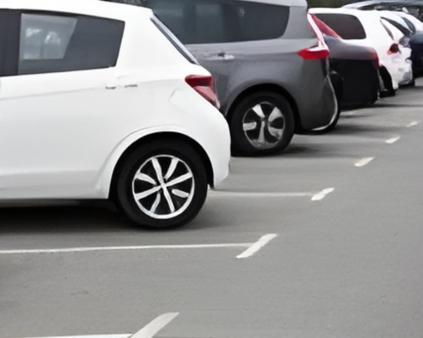 Cars parked in a row