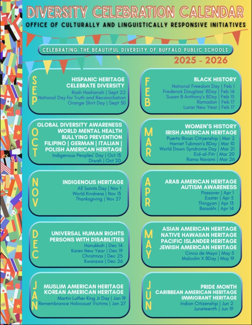 diversity calendar with montly themes