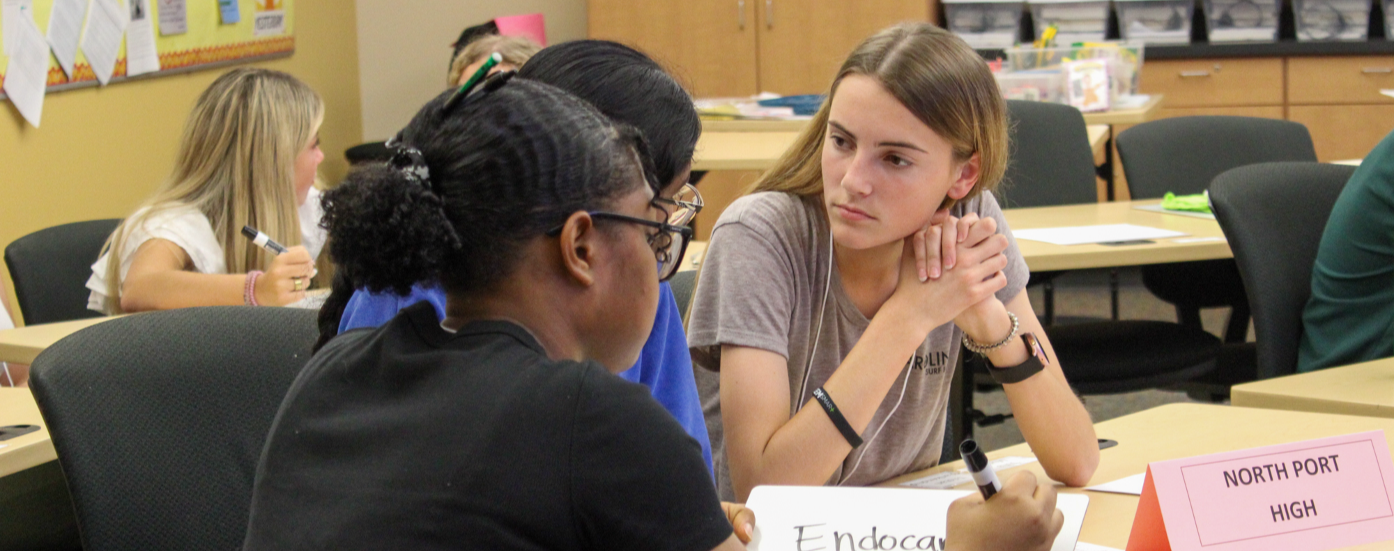 Students speaking to each other