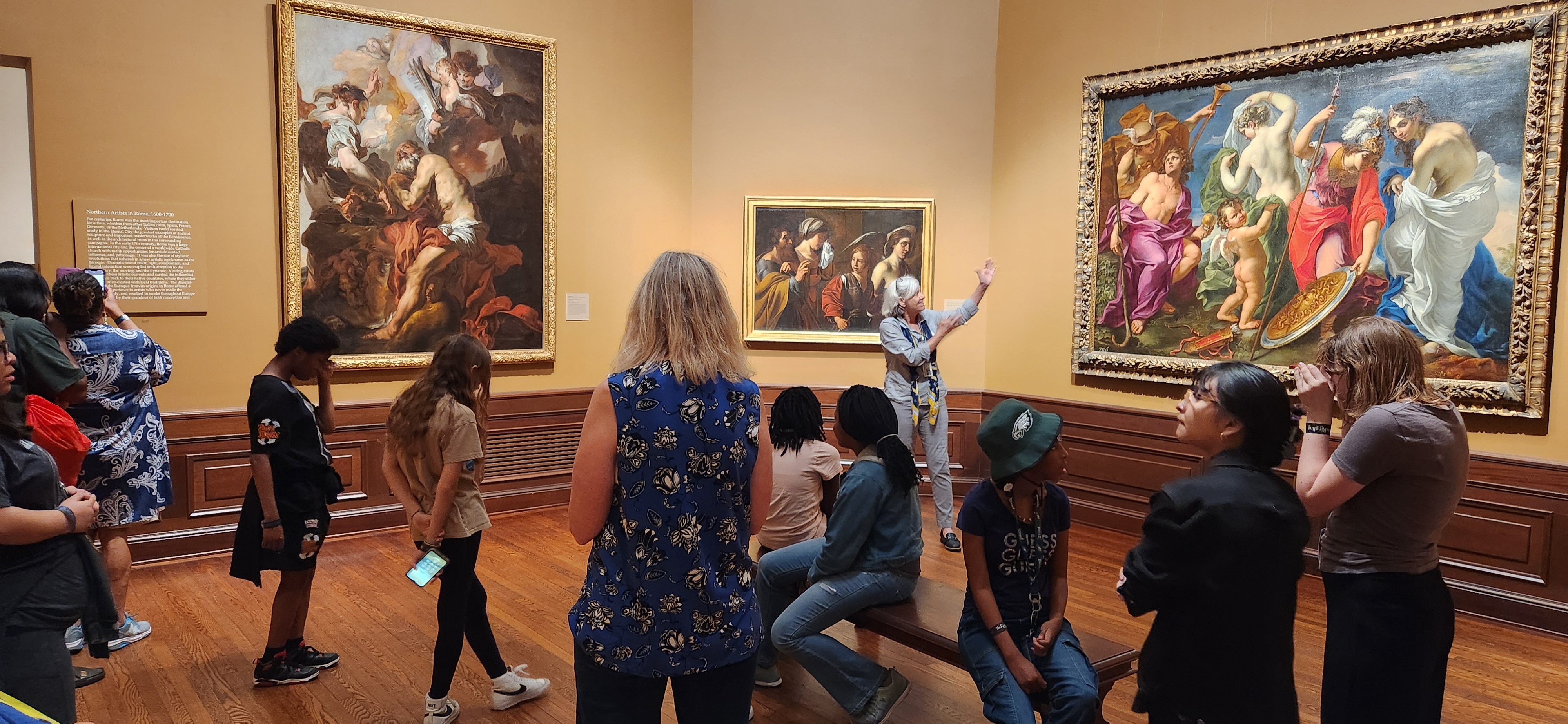 students at art gallery