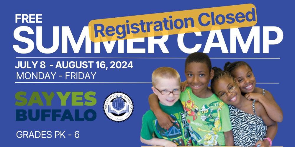 Say Yes Buffalo | Free Summer Camp PK -6 July 8 - August 16, 2024 Monday - Friday photo of kids smiling