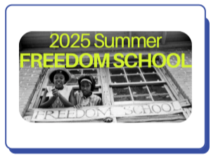 2025 Summer Freedom School a picture of two girls in a window