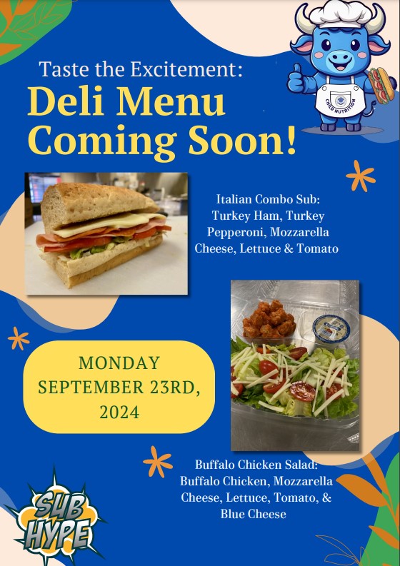 High School Deli Menu Flyer