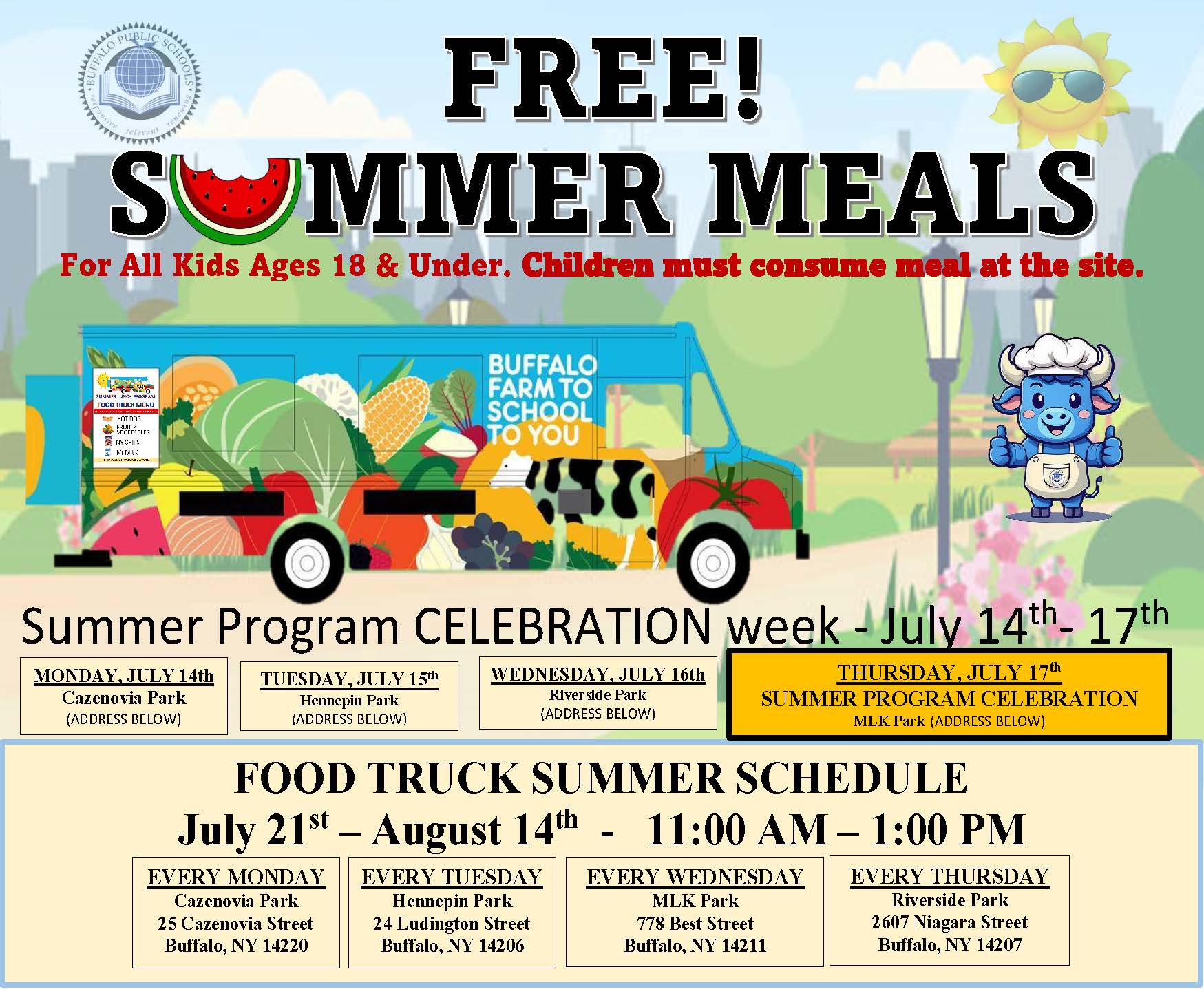 FOOD TRUCK SUMMER SCHEDULE - PARKS