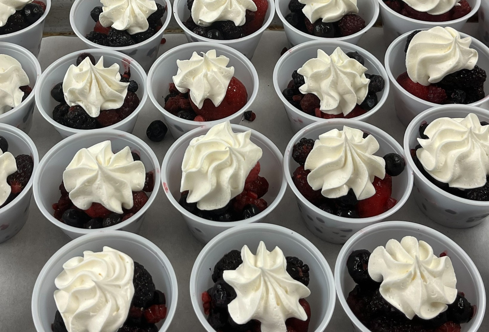 School 208- Cupped Mixed Berries topped with Whipped Cream