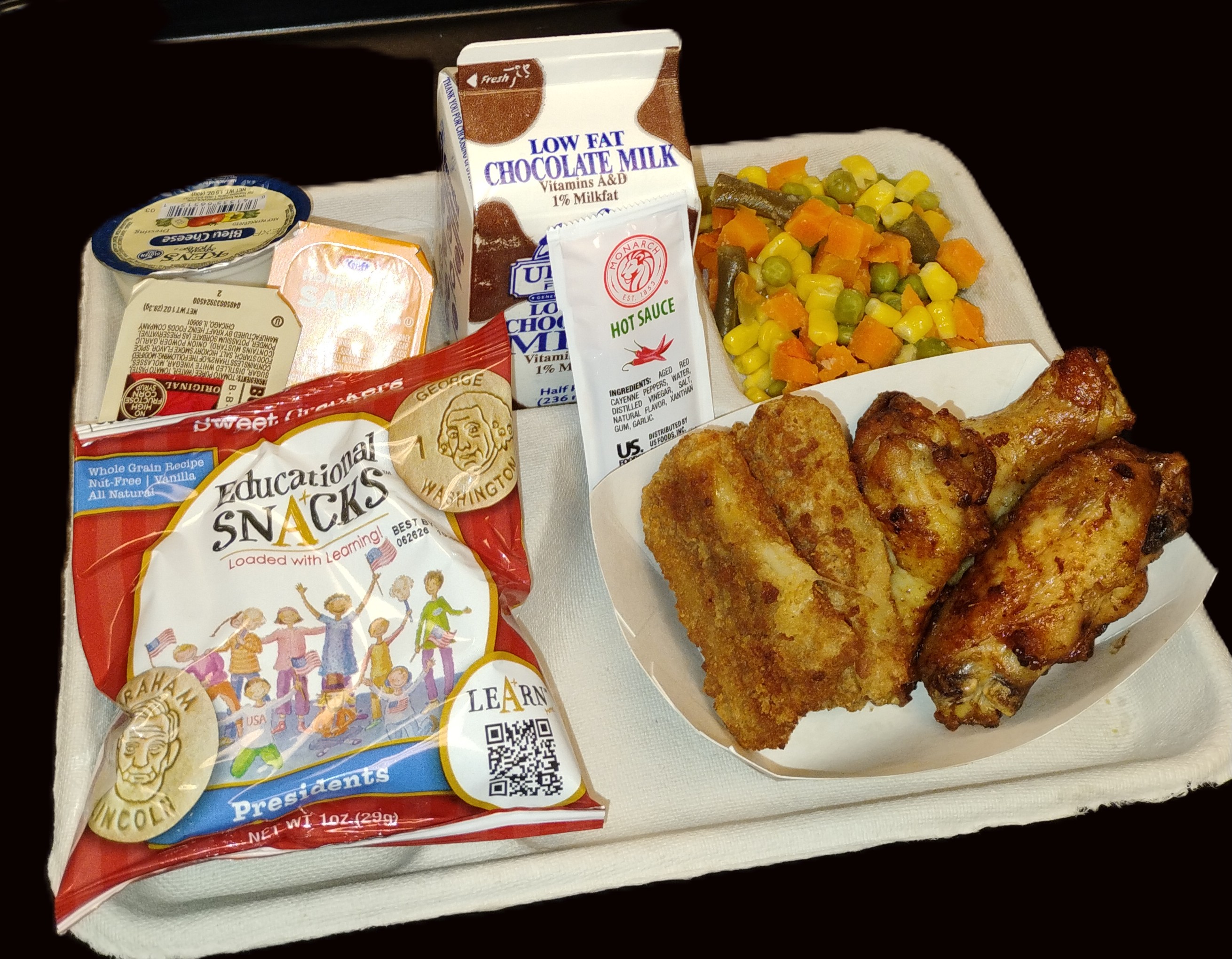 School 81- Lunch served on 11.14.25 Chicken Wing,Pizza Crunchers, Vegetable Medley, Educational Snacks & Chocolate Milk