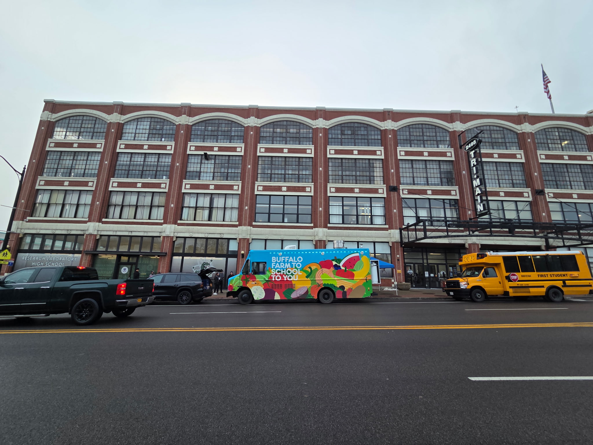 NATIONAL SCHOOL BREAKFAST WEEK. FOOD TRUCK AT RESEARCH LAB HIGH SCHOOL