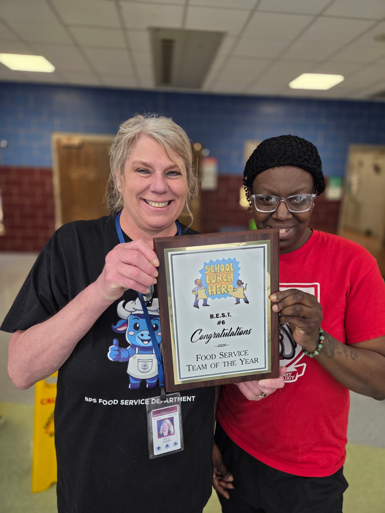 School 6 Food Service Team of the YR SLHD 2026 Kelly Parker Manager & Marva Jones