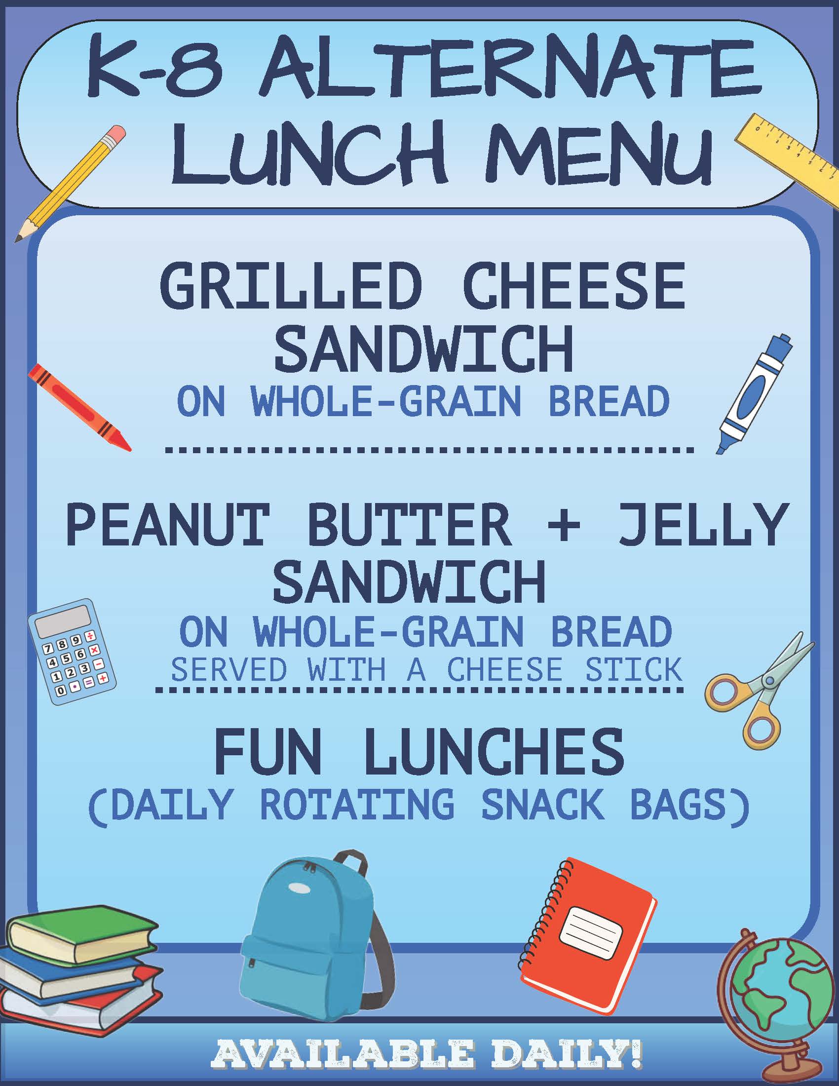BPS, K-8 Alternate Menu