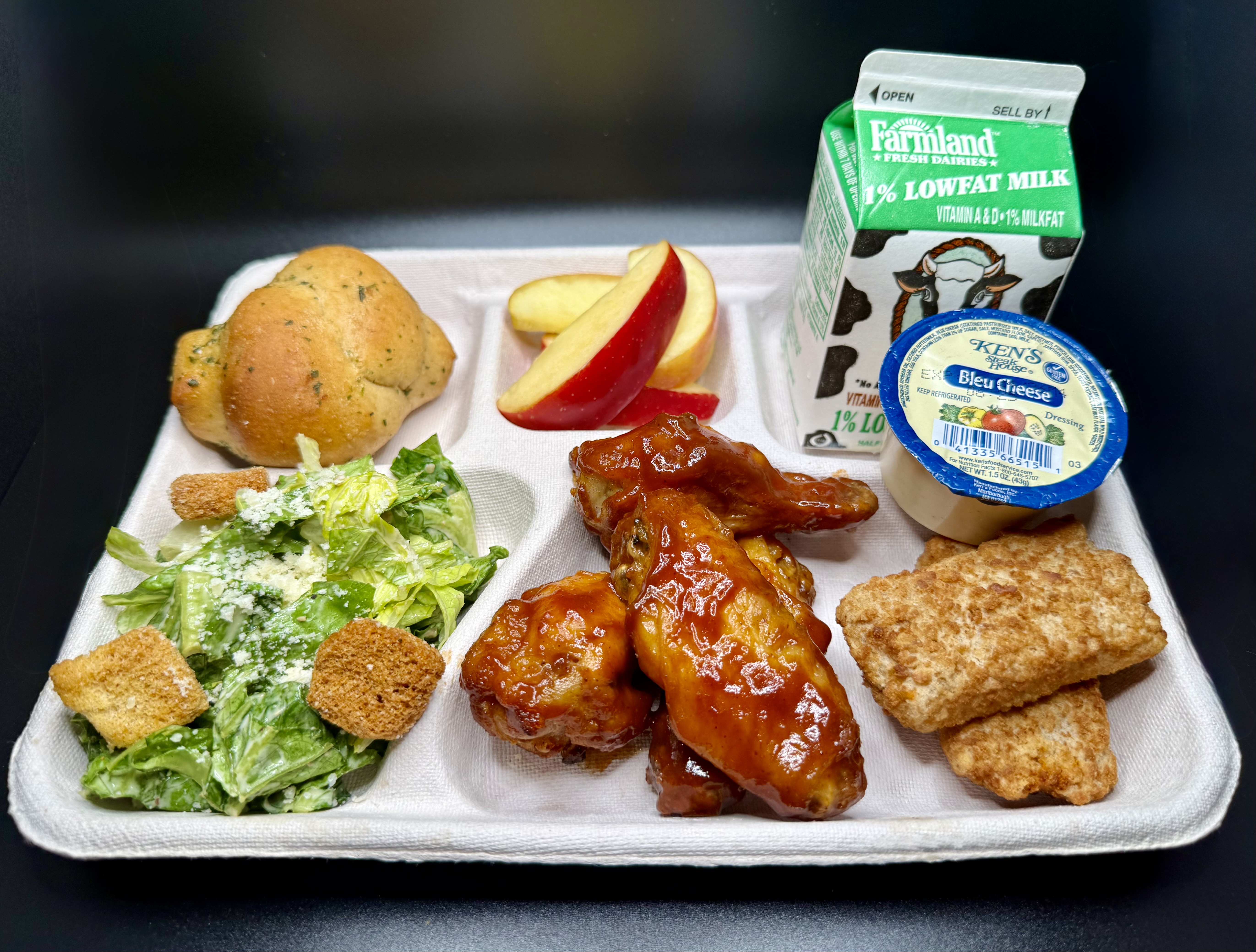 BPS, 26-27 Lunch Tray, BBQ Wings, Romaine Caesar