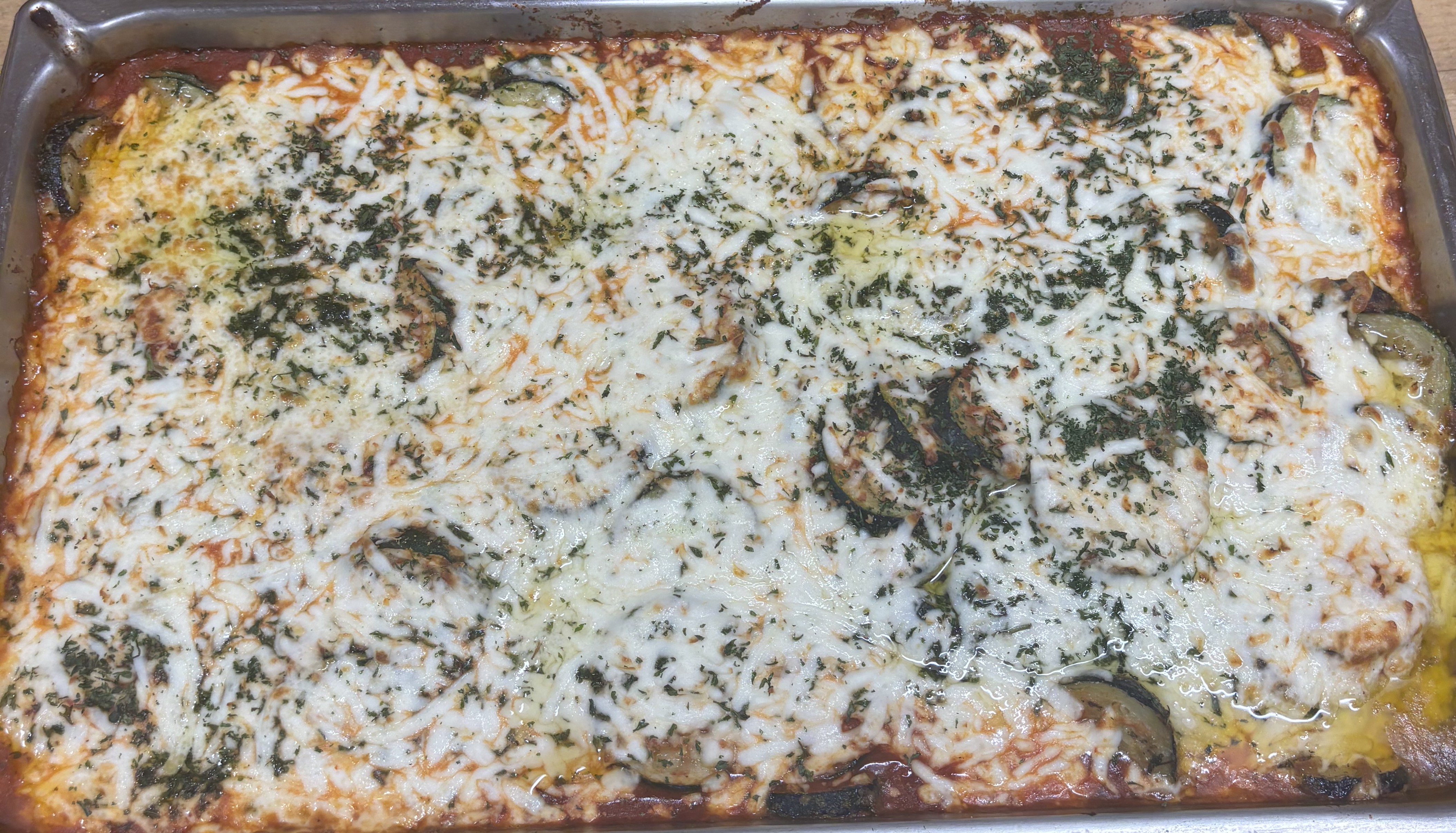 School 195- Pan of NY Zucchini Parmesan