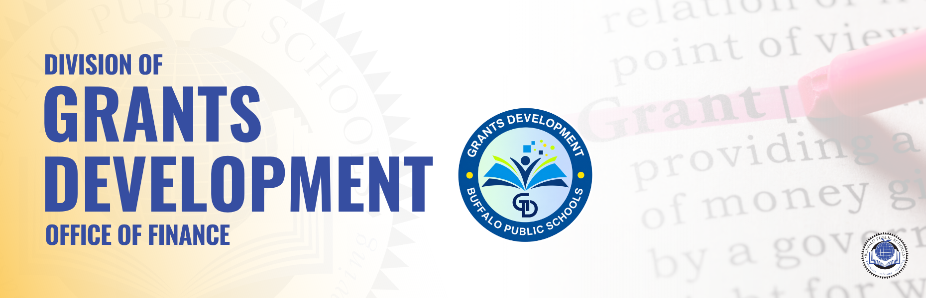Division of Grants Development Banner | Office of Finance Department