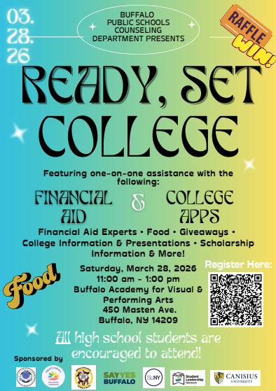 Ready. Set. College! District Event at BAVPA on March 28th.