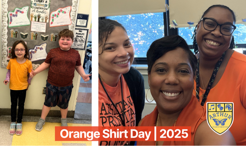 Teachers and Students Wearing Orange Shirt