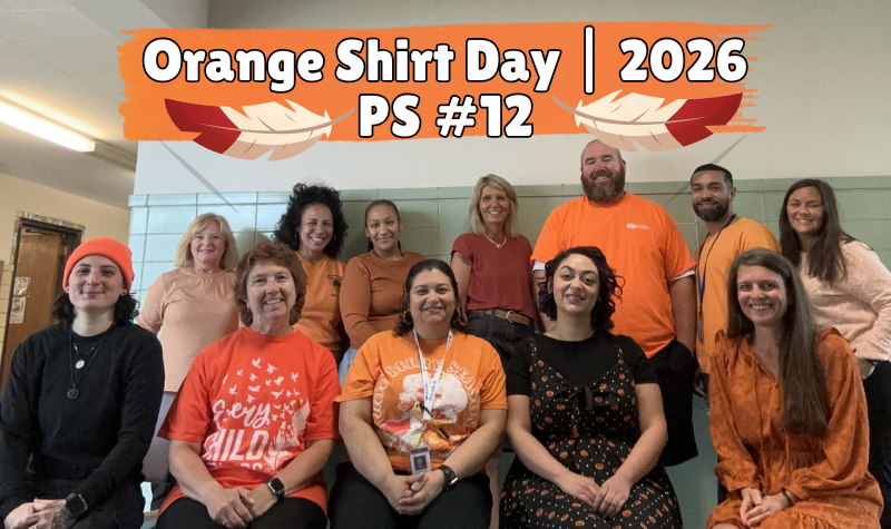 Staff from School 12/Central Registration Wearing Orange Shirts