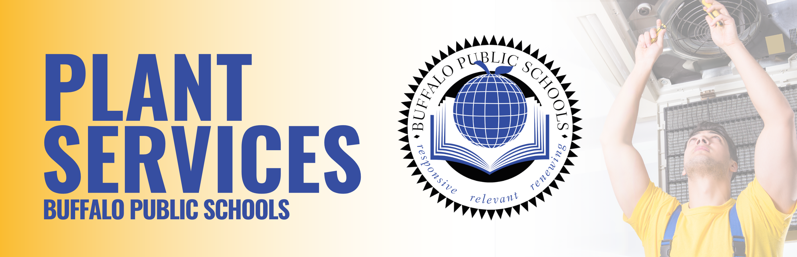 plant services - a picture of a man doing HVAC work